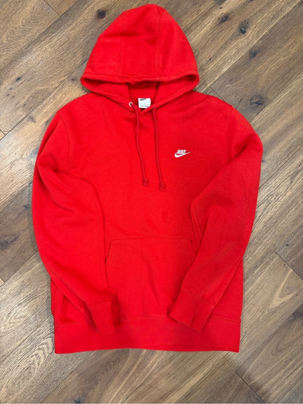 Nike Unisex Bright Red Crewneck Pullover Hoodie, Size Large - Picture 1 of 5